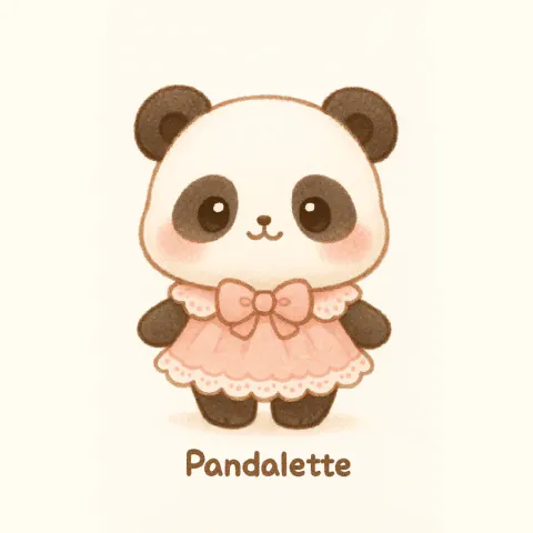 Cartoon panda in a dress